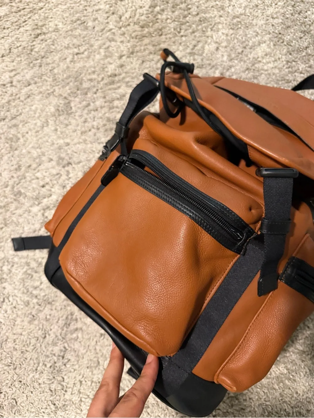 Coach Men's Brown Leather Backpack - Classic Casual Daypack